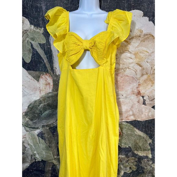 Farm x Anthropologie Ruffle Midi Dress Size XL - Picture 5 of 8